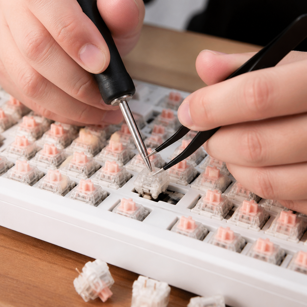 Keyboard Switch Removal Without a Switch Puller