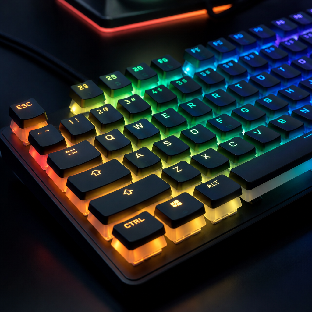 pudding keycaps RGB lighting effect